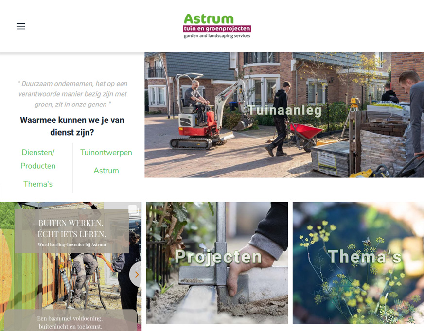 Astrum Groen; Duurzame tuin en groenprojecten | Klant van MOL4media